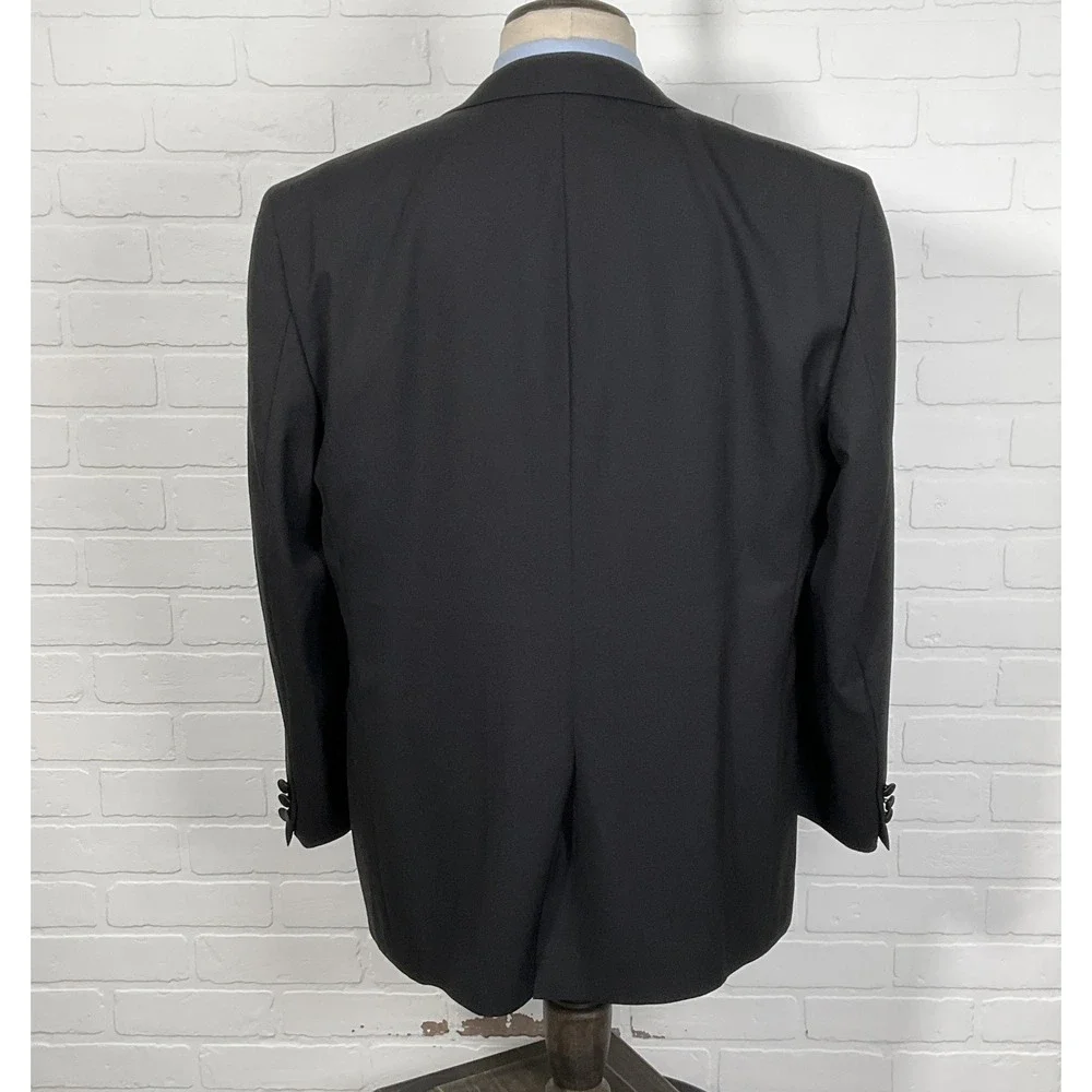 Jos A Bank Tuxedo Blazer‎ Men 44R Black Tie Jacket Formal Wool Suit Jacket Party